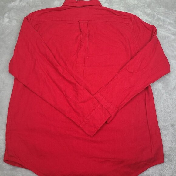 Lands End Long Sleeve Red Men's Traditional Fit Flagship‎ Flannel Shirt Size L - Picture 7 of 7